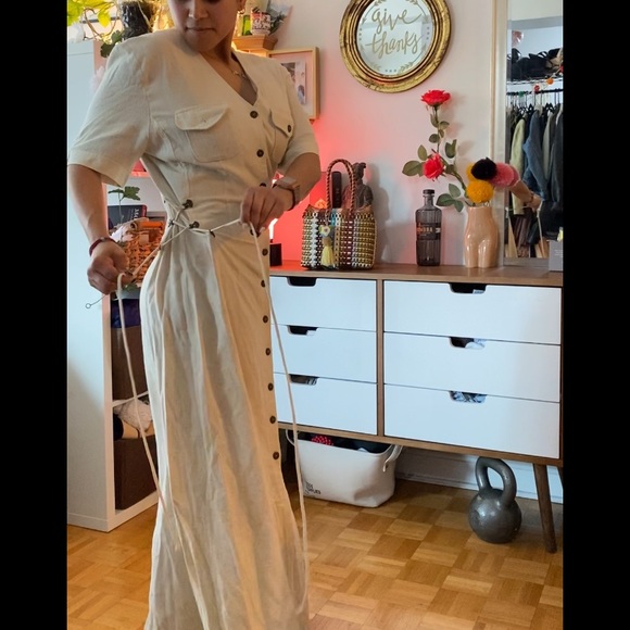 Vintage linen maxi dress